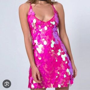 Motel Rocks Pink Sequin Mini Dress